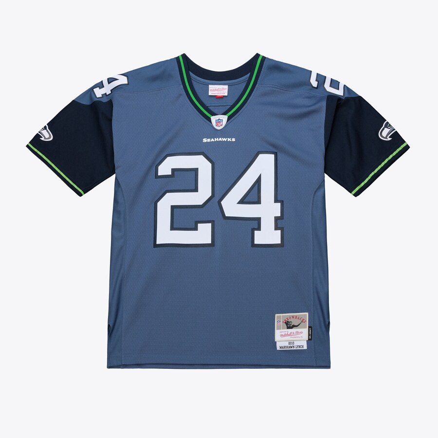 Men's Seattle Seahawks Marshawn Lynch Mitchell & Ness Blue 2010 Legacy Throwback Replica Jersey - U-jersey