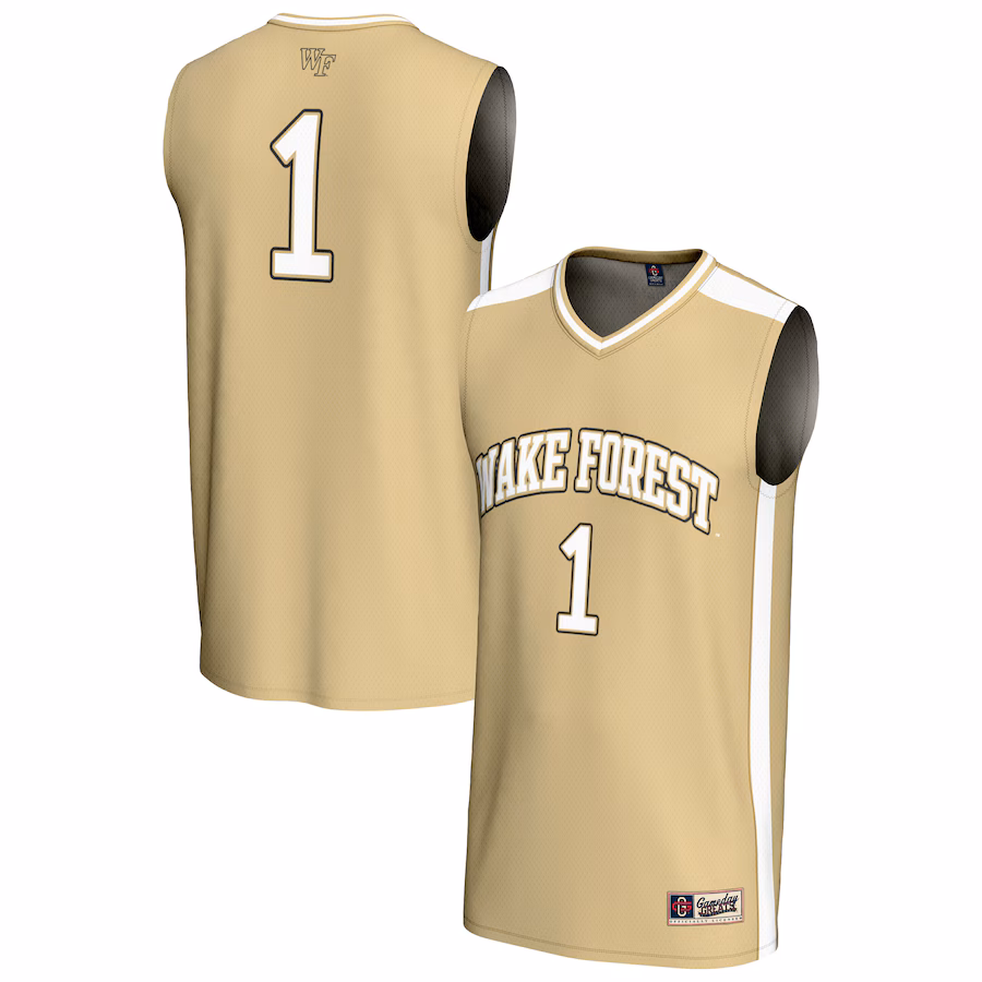 Unisex GameDay Greats #1 Gold Wake Forest Demon Deacons Lightweight Collegiate Basketball Fashion Jersey