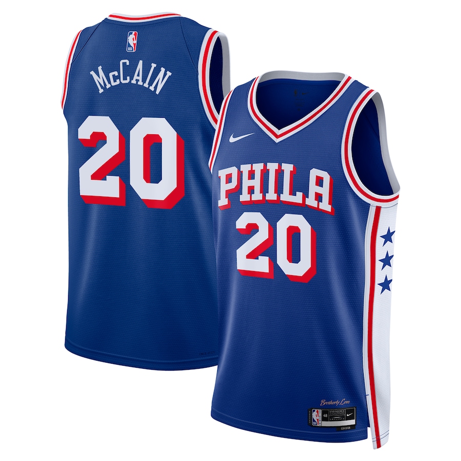 Men's Philadelphia 76ers Jared McCain Nike Royal Swingman Jersey - Icon Edition