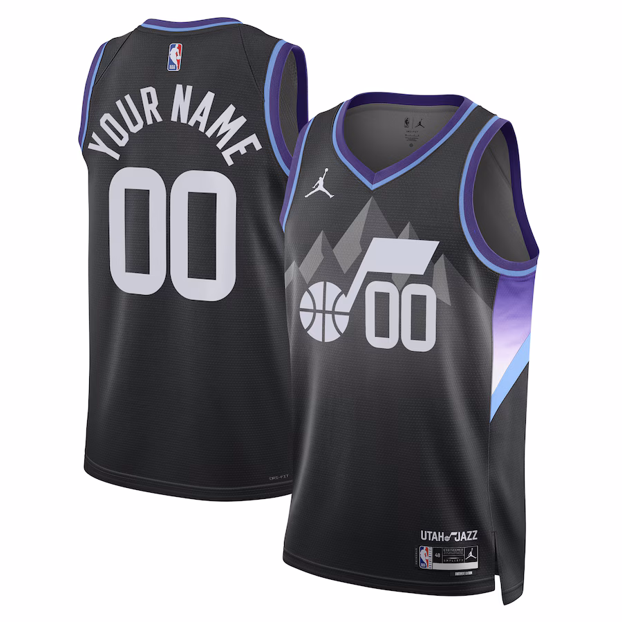 Unisex Utah Jazz Jordan Brand Black 2024/25 Custom Swingman Jersey - Statement Edition
