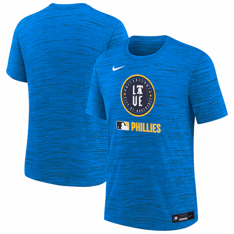 Youth Philadelphia Phillies Nike Aqua Authentic Collection City Connect Velocity Performance T-Shirt