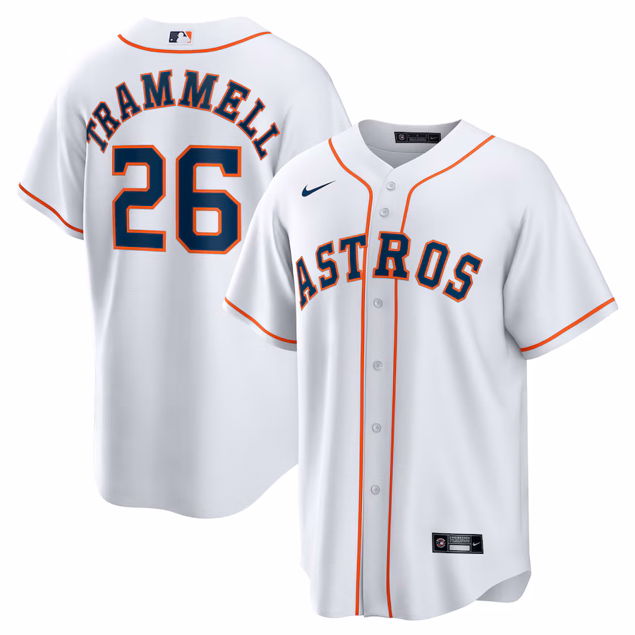 Men's Houston Astros Taylor Trammell Nike White Home Replica Jersey