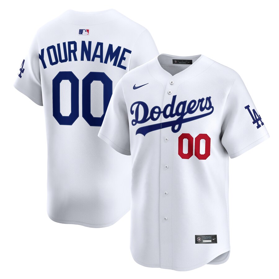 Youth Los Angeles Dodgers Nike White Home Custom Limited Jersey