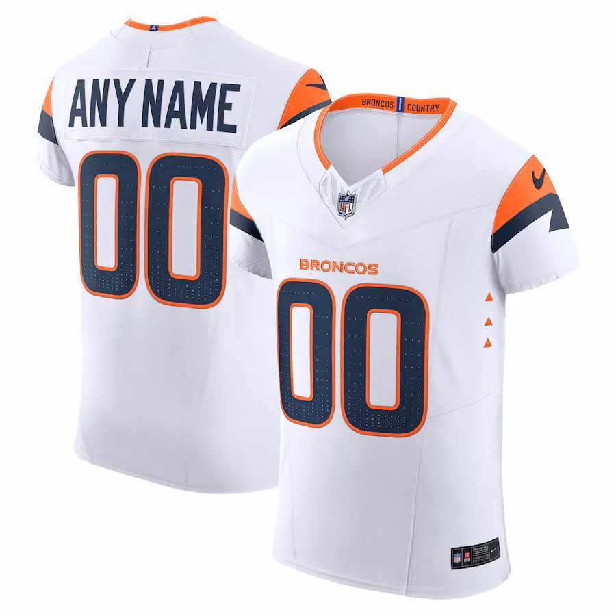 Men's Denver Broncos Nike White Vapor F.U.S.E. Elite Custom Jersey