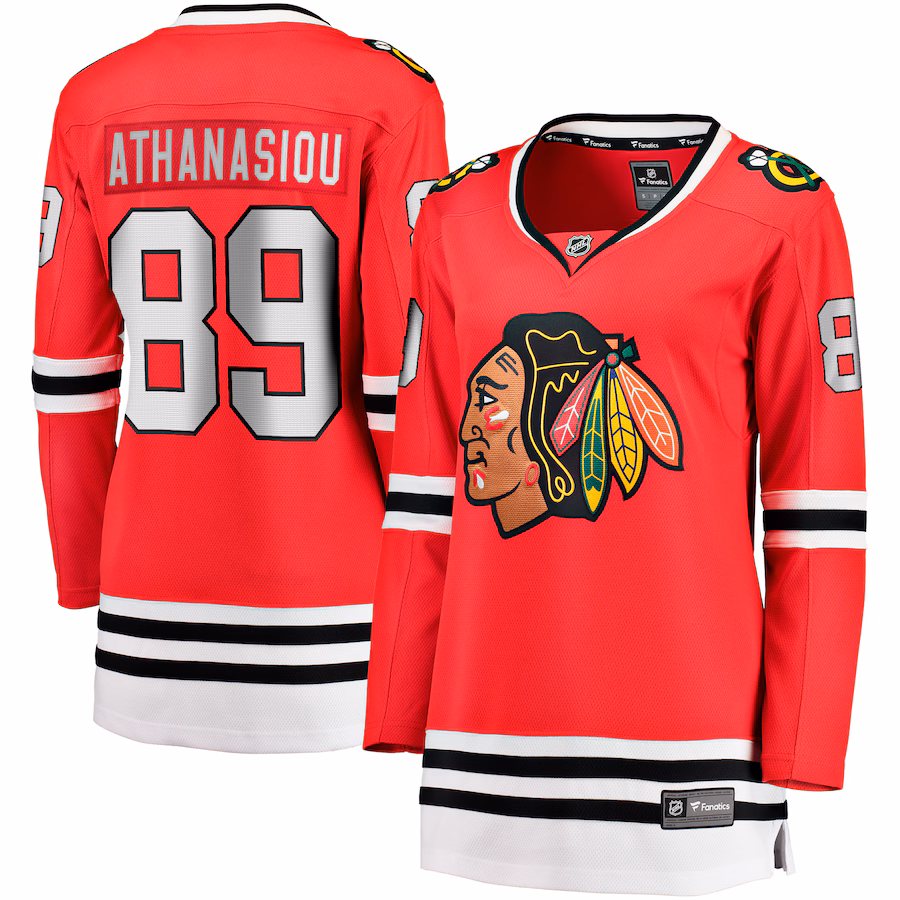 Women's Chicago Blackhawks Andreas Athanasiou Fanatics Red Home Breakaway Player Jersey