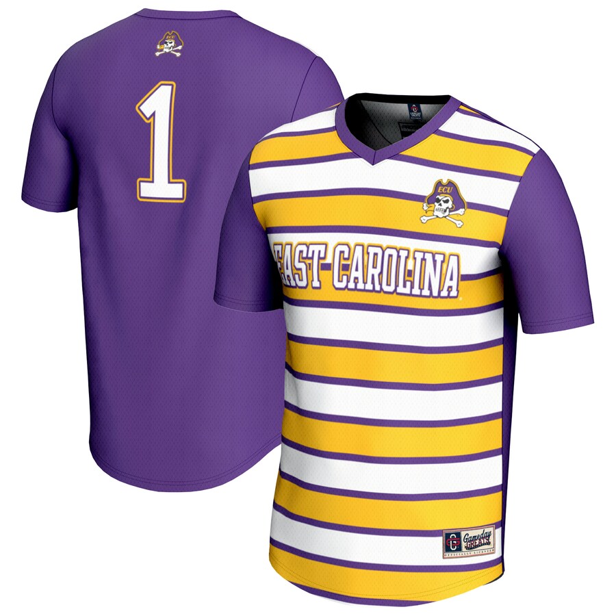 Youth GameDay Greats #1 Purple ECU Pirates Lightweight Soccer Fashion Jersey