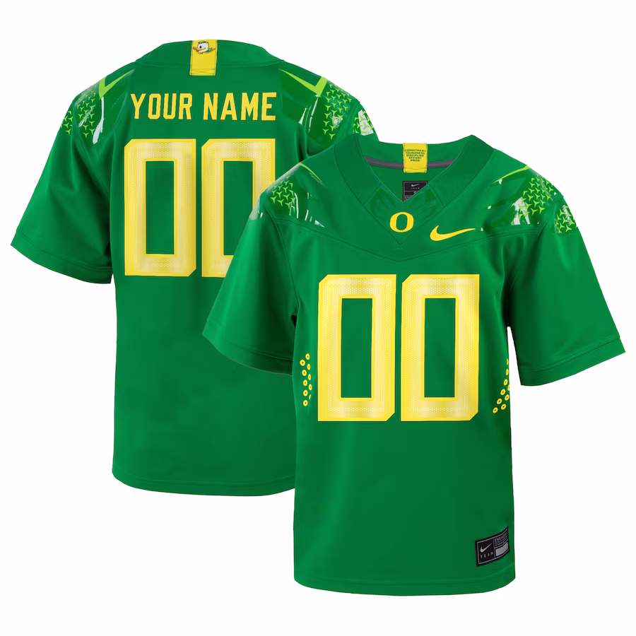 Oregon Ducks Nike Youth  Custom Football Game Jersey – Green