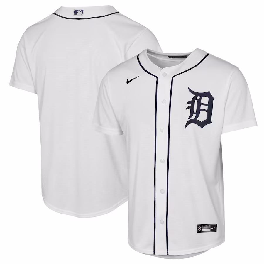 Youth Detroit Tigers Nike White Home Replica 2.0 Jersey