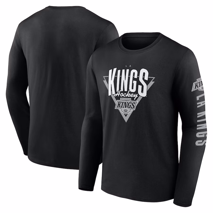 Men's Los Angeles Kings Fanatics Black Headline Long Sleeve T-Shirt