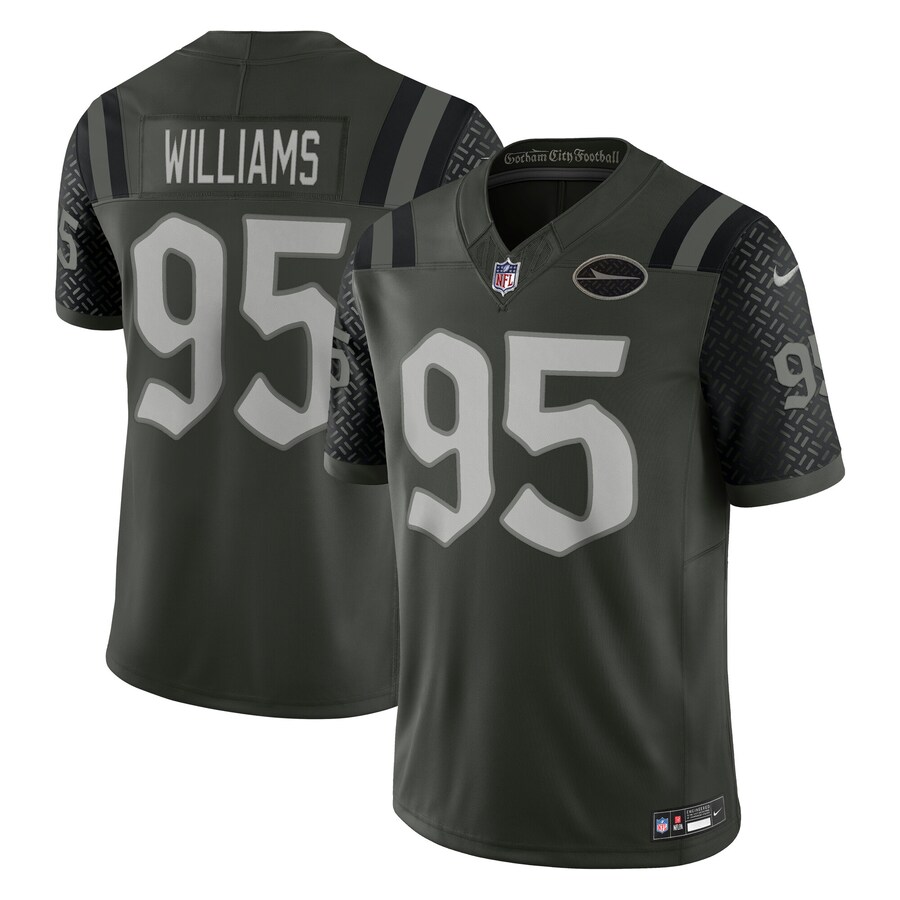 Men's New York Jets Quinnen Williams Nike Gotham Green 2025 Rivalries Collection Limited Jersey