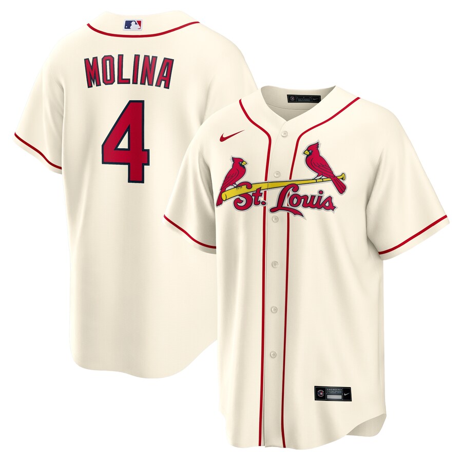 Men's St. Louis Cardinals Yadier Molina Nike Cream Alternate Replica Player Name Jersey