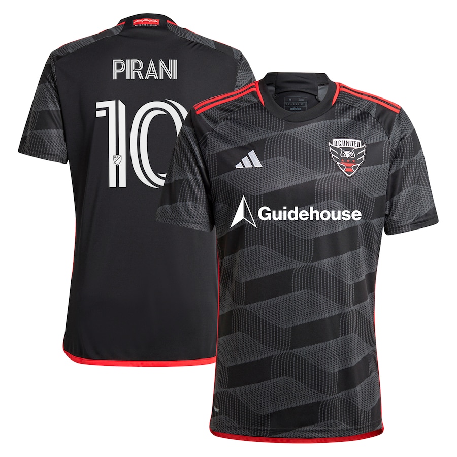 Men's D.C. United Gabriel Pirani adidas Black 2024 The Icon Kit Replica Player Jersey