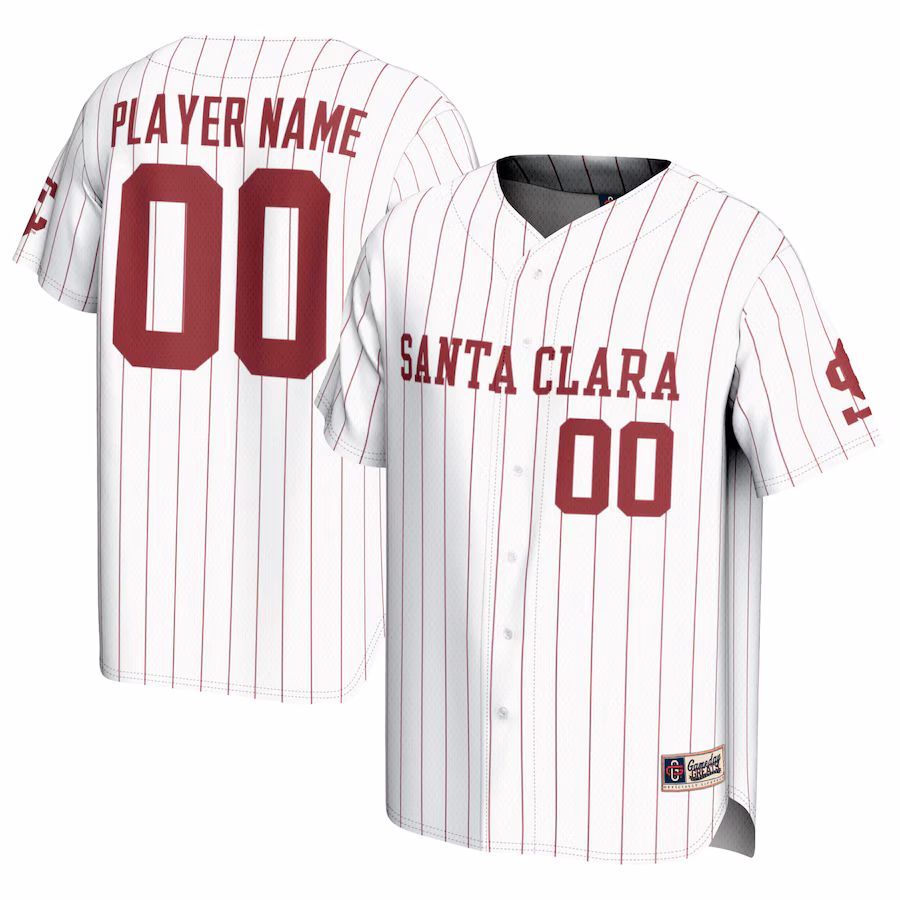 Santa Clara Broncos GameDay Greats Youth  NIL Pick-A-Player Softball Lightweight Jersey – White