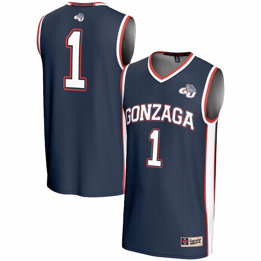 Men's GameDay Greats #1  Navy Gonzaga Bulldogs  Lightweight Basketball Jersey