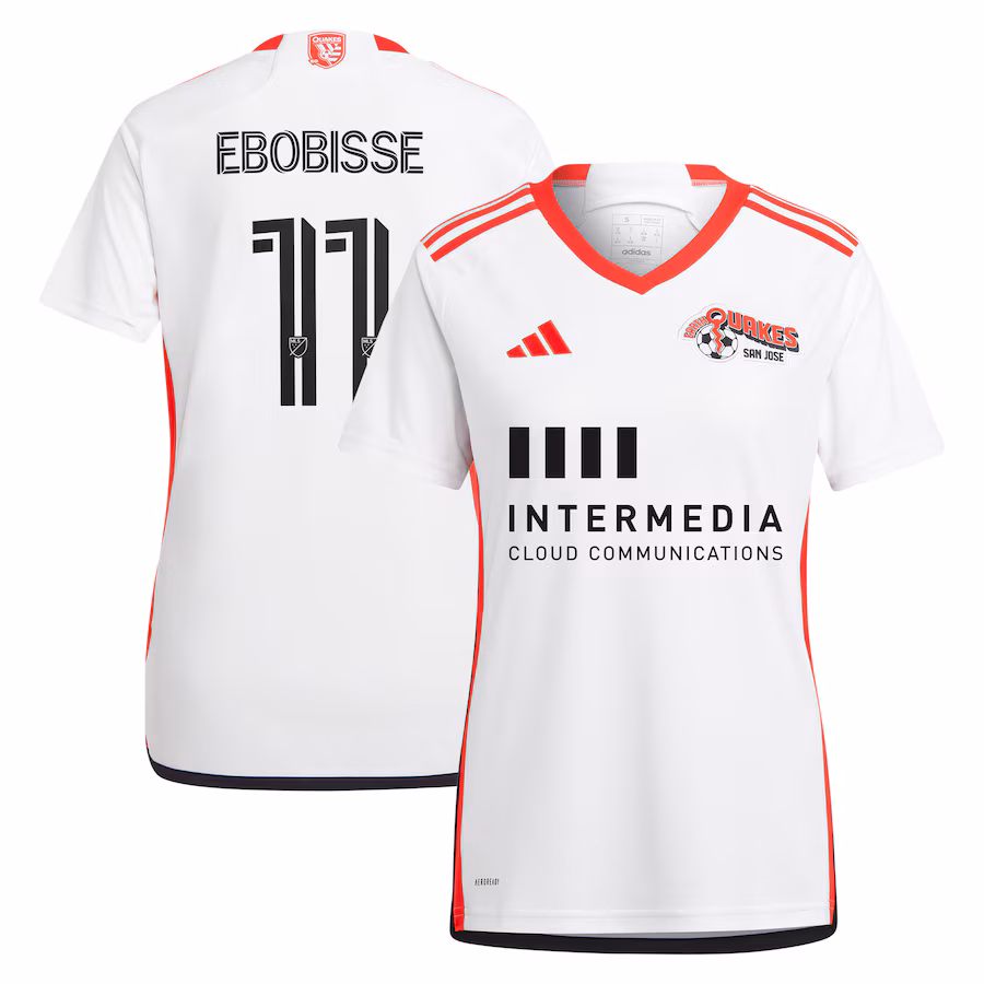 Women's San Jose Earthquakes Jeremy Ebobisse adidas White 2024 The 50 Kit Replica Player Jersey