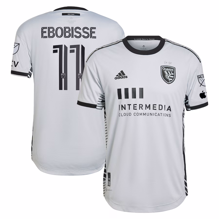 Men's San Jose Earthquakes Jeremy Ebobisse adidas Gray 2023 The Creator Kit Authentic Player Jersey