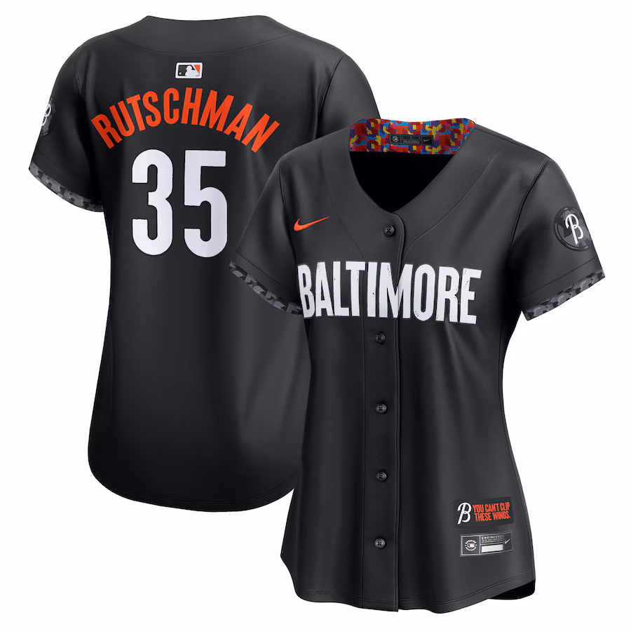 Women's Baltimore Orioles Adley Rutschman Nike Black City Connect Limited Jersey