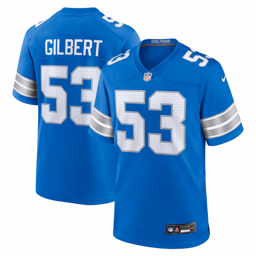 Men's Detroit Lions DaRon Gilbert Nike  Blue Game Jersey