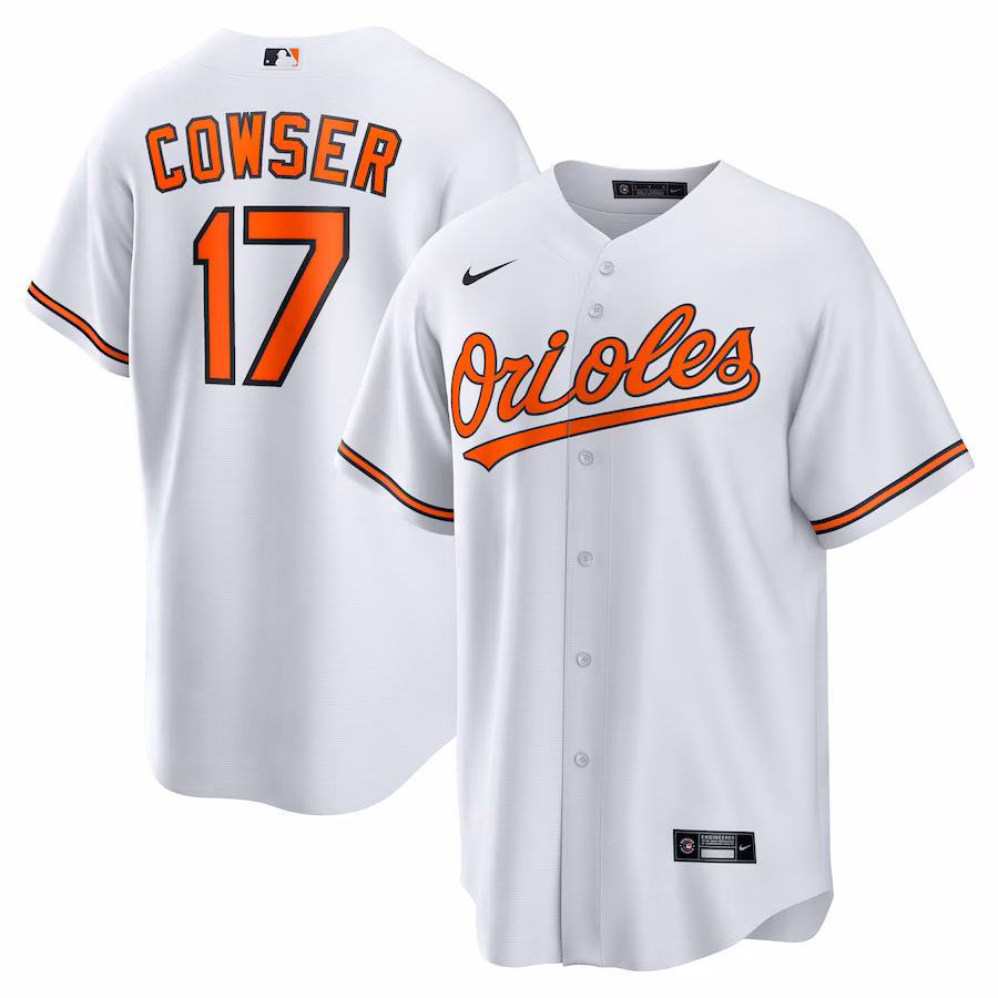 Men's Baltimore Orioles Colton Cowser Nike White Home Replica Jersey