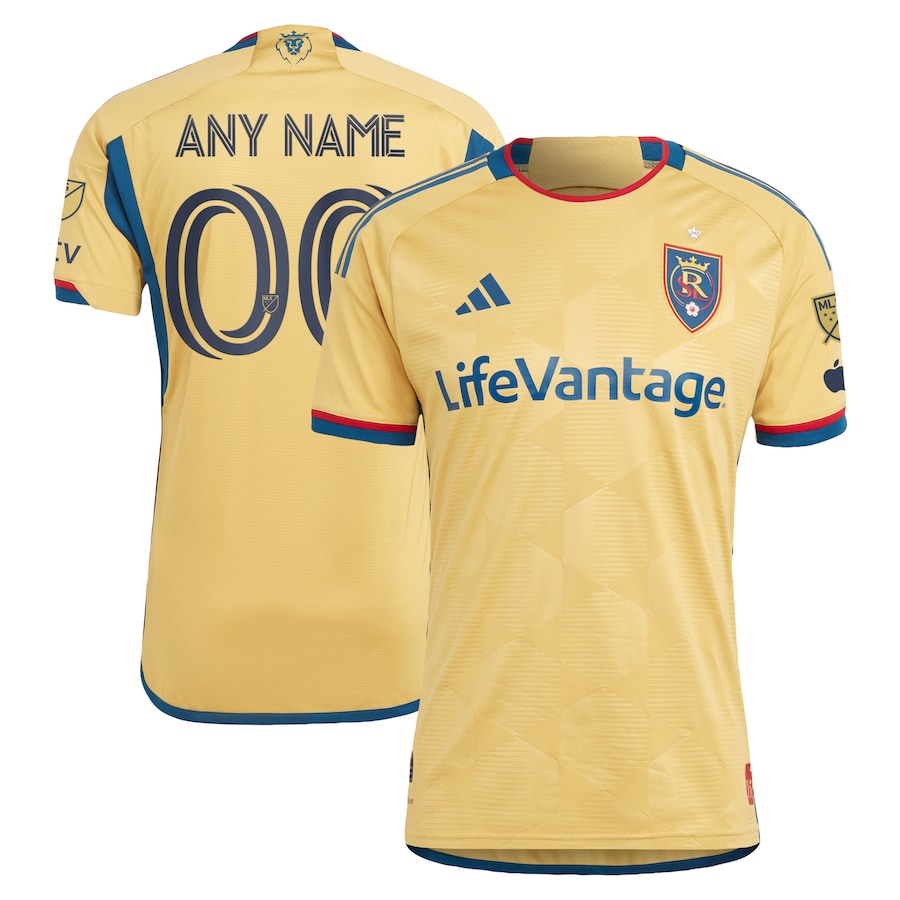 Men's Real Salt Lake adidas Gold 2023 The Beehive State Kit Authentic Custom Jersey
