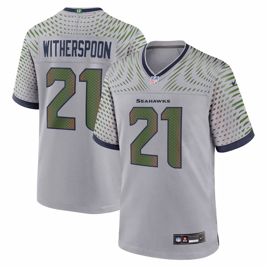 Men's Seattle Seahawks Devon Witherspoon Nike Wolf Gray 2025 Rivalries Collection Game Jersey