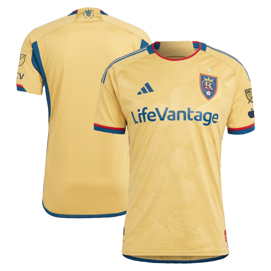 Men's Real Salt Lake adidas Gold 2023 The Beehive State Kit Authentic Jersey