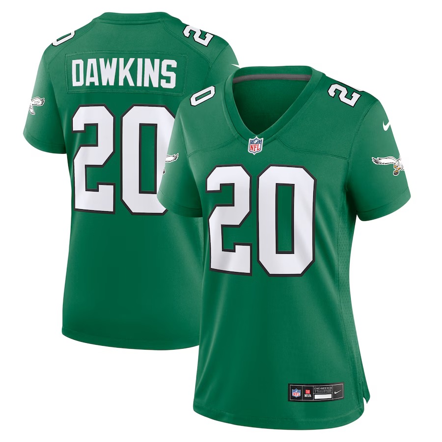 Women's Philadelphia Eagles Brian Dawkins Nike Kelly Green Alternate Game Jersey
