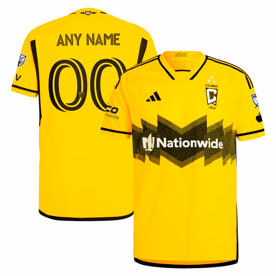 Men's Columbus Crew  adidas Yellow 2024 The Home Kit Authentic Custom Jersey