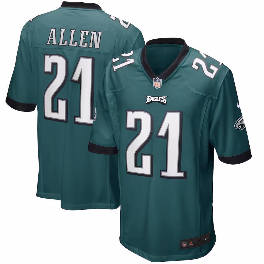 Men's Philadelphia Eagles Eric Allen Nike Midnight Green Game Retired Player Jersey