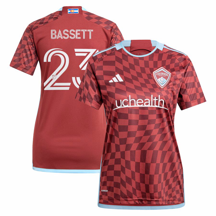 Women's Colorado Rapids Cole Bassett adidas Burgundy 2024 One Flag Kit Replica Player Jersey
