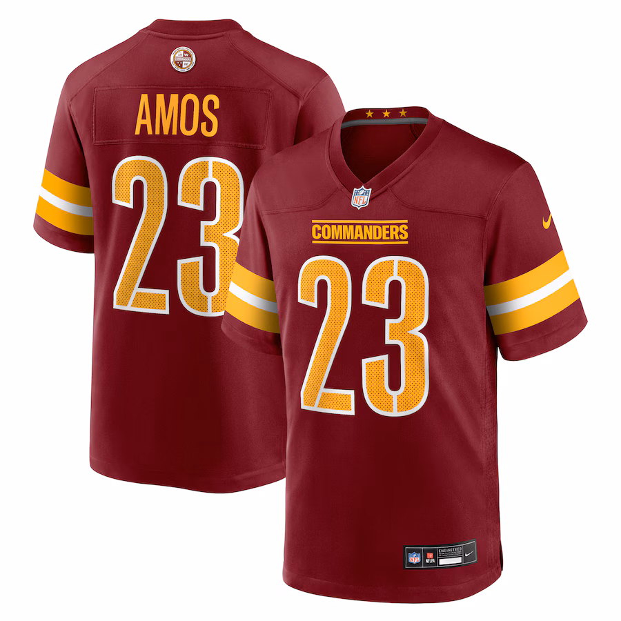 Men's Washington Commanders Trey Amos Nike Burgundy Team Game Jersey