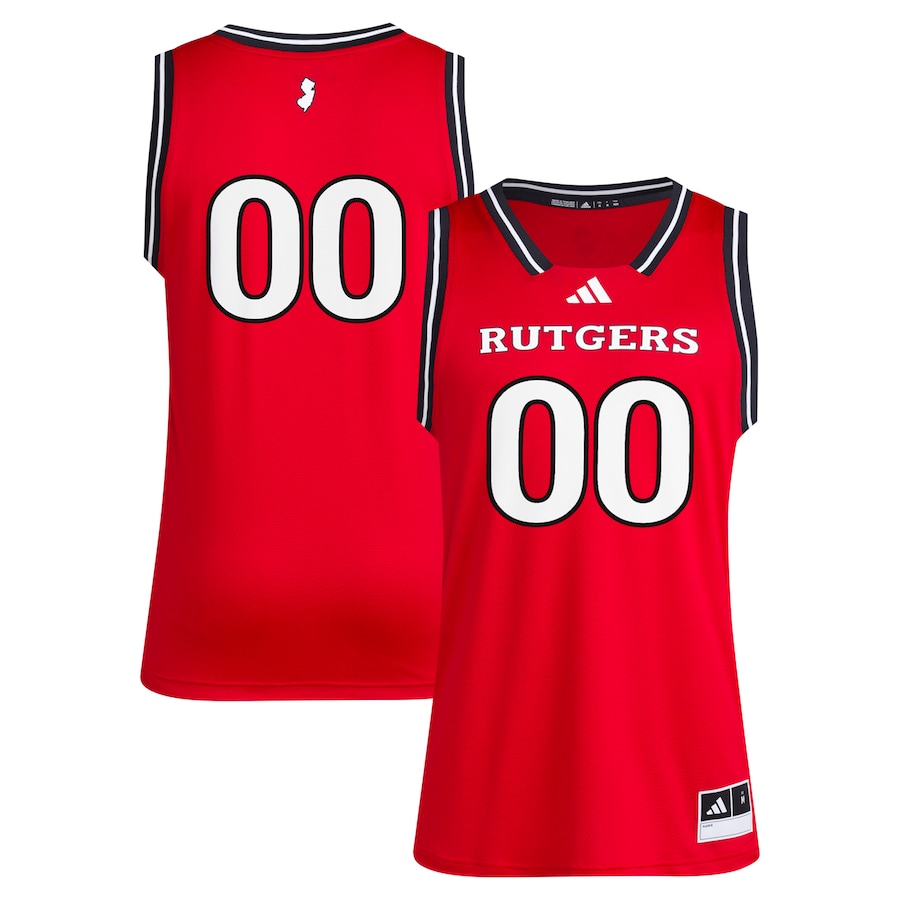 Men's adidas #00 Scarlet Rutgers Scarlet Knights Replica Swingman Jersey