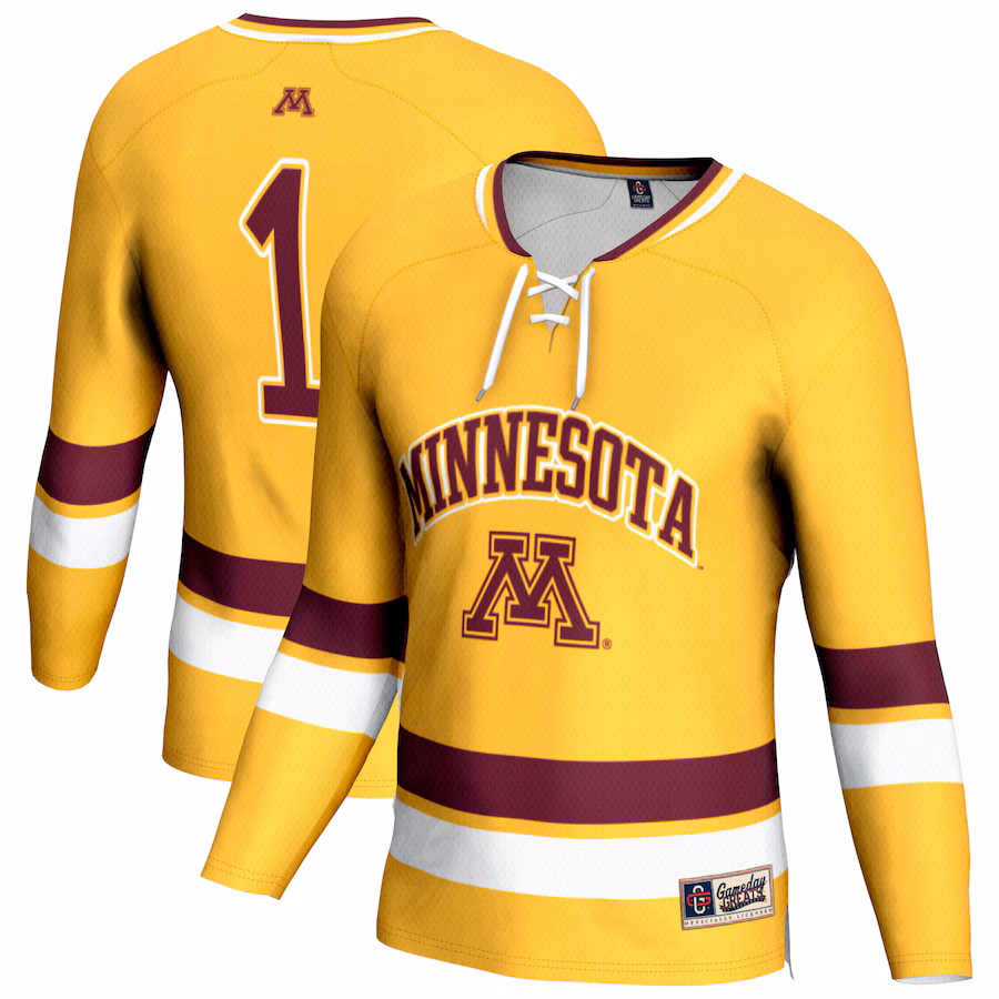 Unisex GameDay Greats #1 Gold Minnesota Golden Gophers Lightweight Women's Hockey Jersey