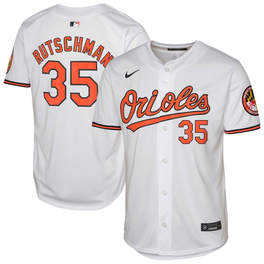 Youth Baltimore Orioles Adley Rutschman Nike White Limited Player Jersey