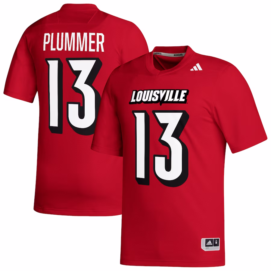 Jack Plummer Louisville Cardinals adidas NIL Football Player Jersey - Red