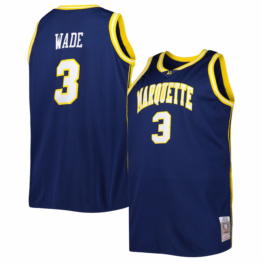 Dwyane Wade Marquette Golden Eagles 2002/03 Mitchell & Ness Big & Tall Swingman Jersey - Navy