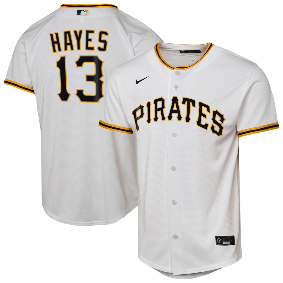 Youth Pittsburgh Pirates Ke'Bryan Hayes Nike White Home Replica Player Jersey