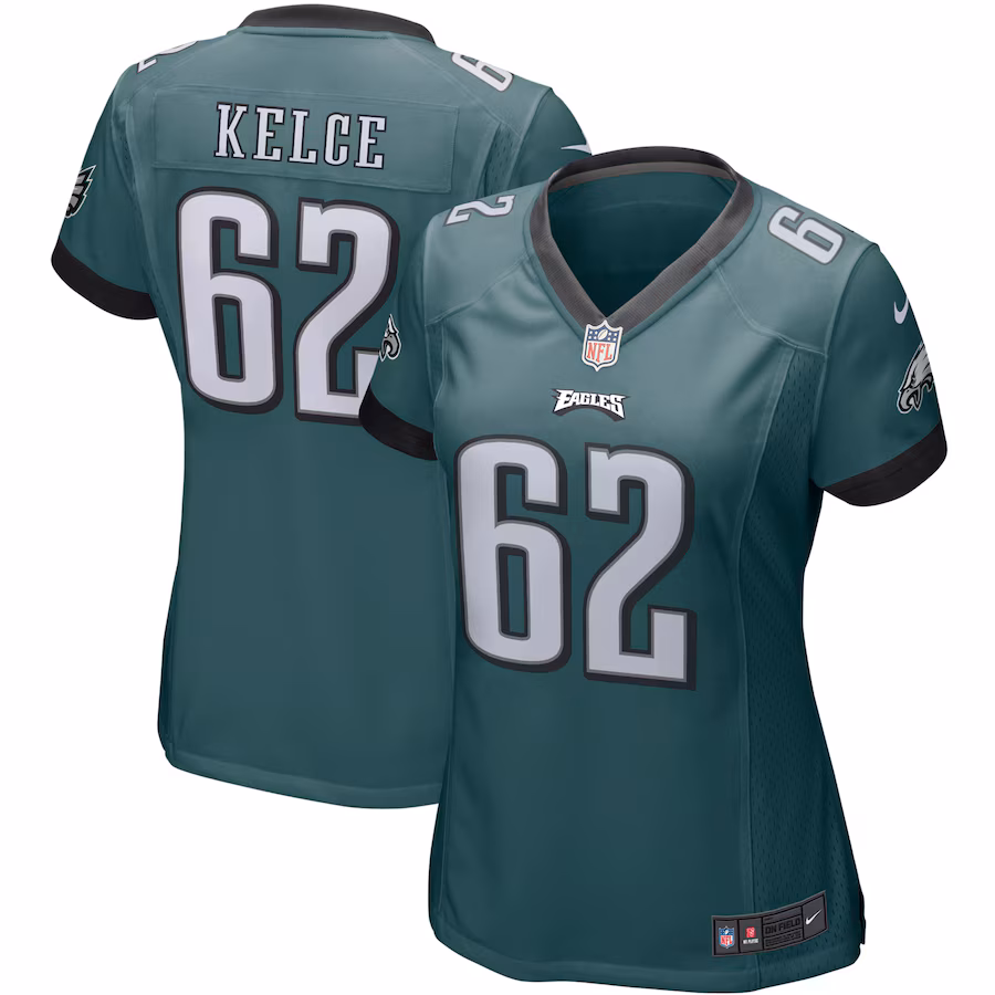Women's Philadelphia Eagles Jason Kelce Nike Green Player Jersey