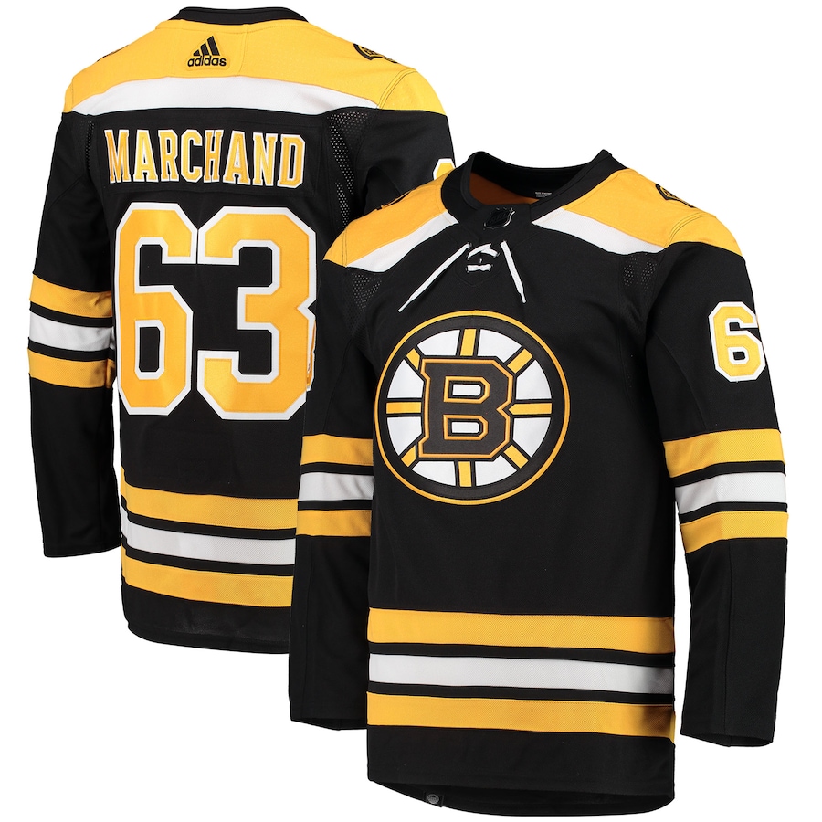 Men's Boston Bruins Brad Marchand adidas Black Home Primegreen Authentic Pro Player Jersey