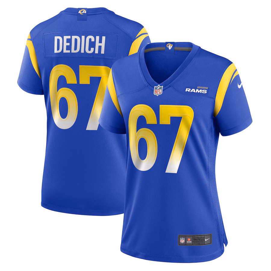Women's Los Angeles Rams Justin Dedich Nike  Royal Game Jersey