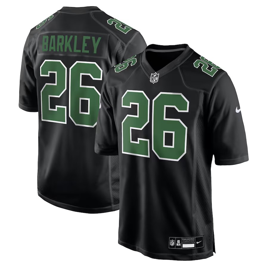 Men's Philadelphia Eagles Saquon Barkley Nike Carbon Black/Kelly Green Fashion Game Jersey