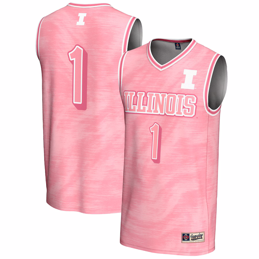 Youth GameDay Greats #1 Pink Illinois Fighting Illini Lightweight Basketball Jersey