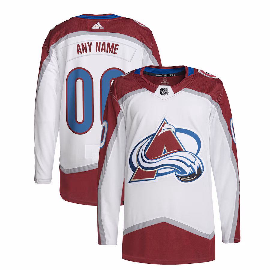Men's Colorado Avalanche adidas White Away Primegreen Authentic Custom Jersey