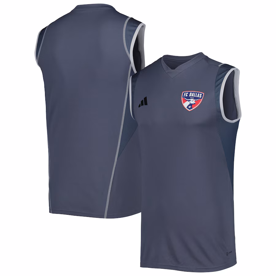 Men's FC Dallas adidas Gray 2023 On-Field Sleeveless Training Jersey