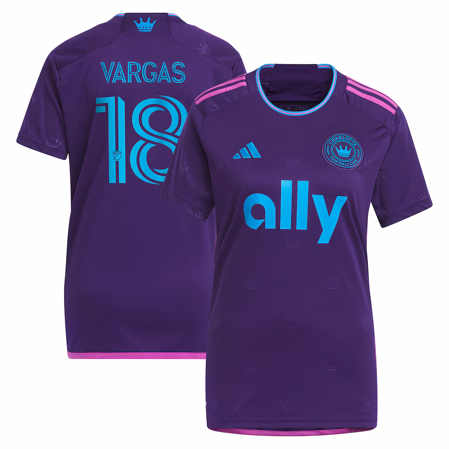 Women's Charlotte FC Kerwin Vargas adidas Purple 2023 Crown Jewel Kit Replica Player Jersey