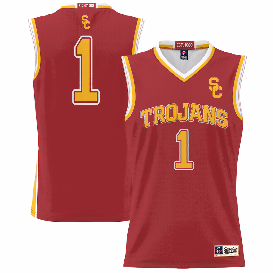 Unisex GameDay Greats #1 Cardinal USC Trojans Lightweight Basketball Jersey