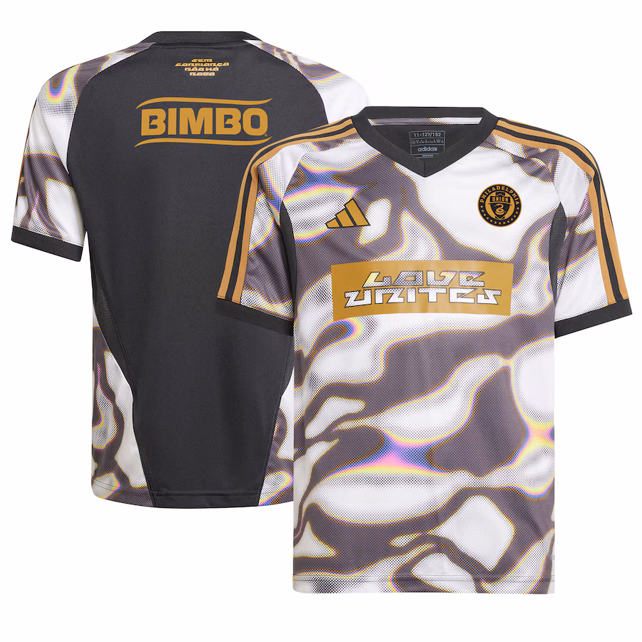 Youth Philadelphia Union adidas Black 2024 Pride Pre-Match Top