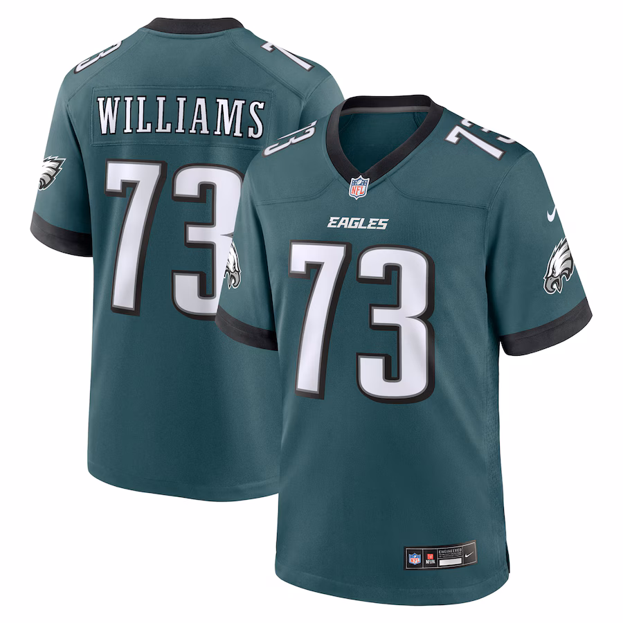 Men's Philadelphia Eagles Cameron Williams Nike Midnight Green Team Game Jersey