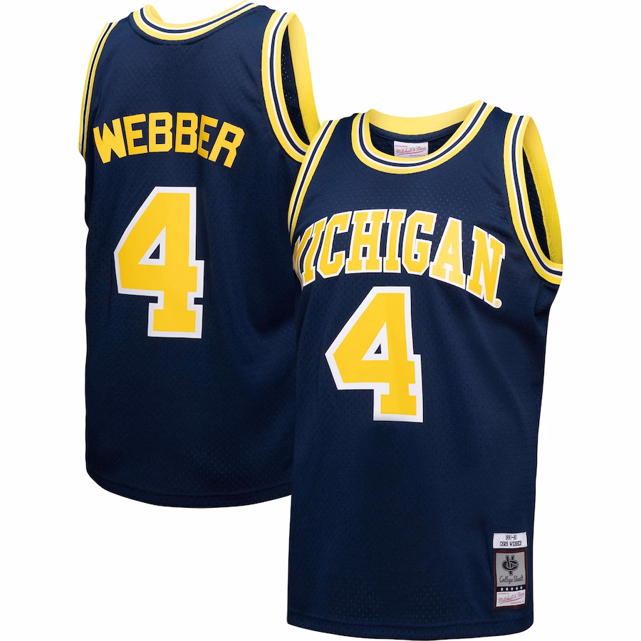 Chris Webber Michigan Wolverines Mitchell & Ness 1991/92 College Vault Player Swingman Jersey - Navy