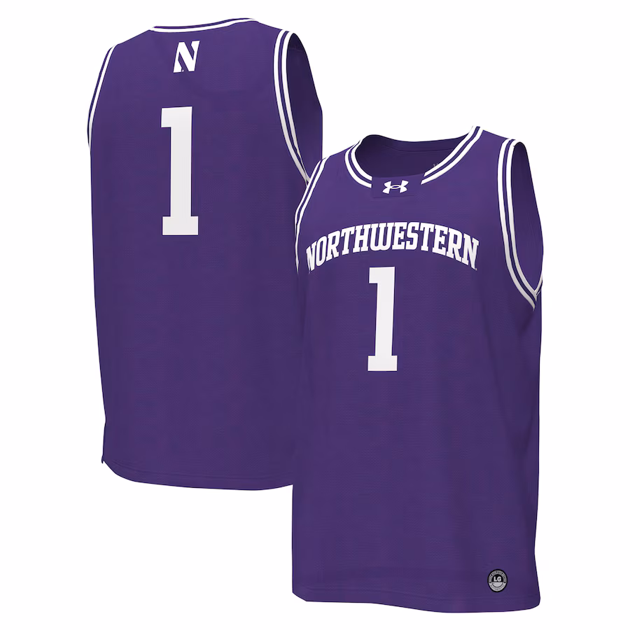 #1 Northwestern Wildcats Under Armour Replica Basketball Jersey - Purple